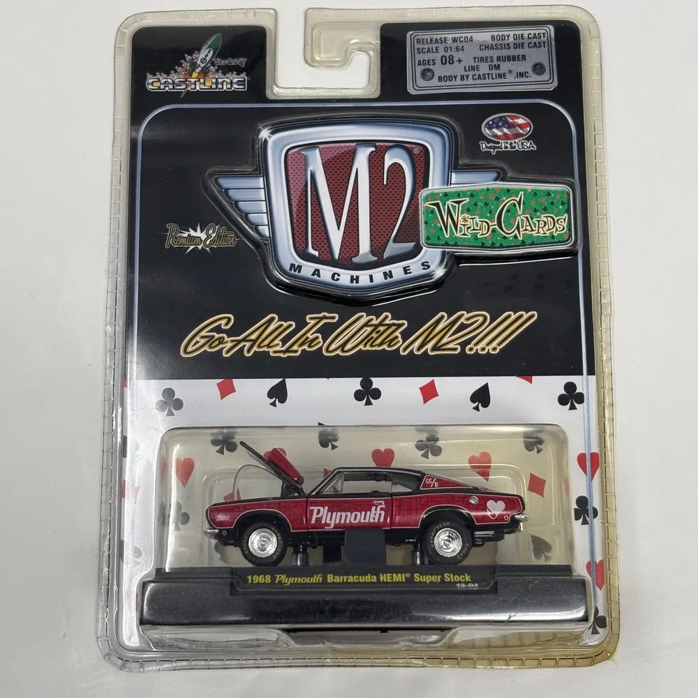 M2 Machines Wild Cards 1968 Plymouth Barracuda HEMI Super Stock WC04 1:64 Red
